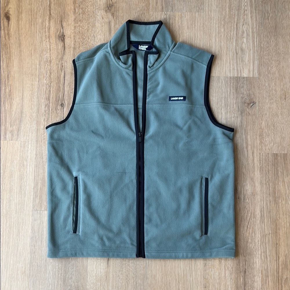 Lands' End Men's Green Fleece Vest